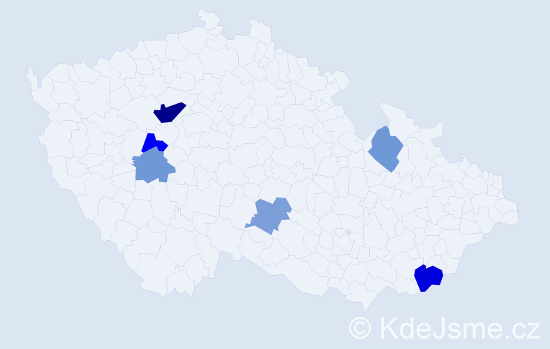 Příjmení: 'Kerek', počet výskytů 10 v celé ČR