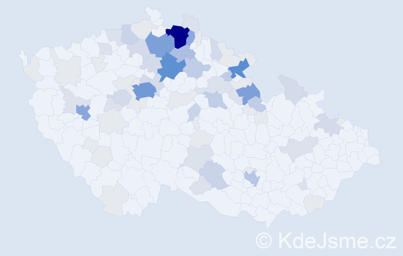 Příjmení: 'Reslová', počet výskytů 276 v celé ČR