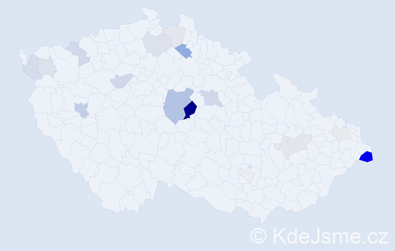 Příjmení: 'Cháma', počet výskytů 37 v celé ČR
