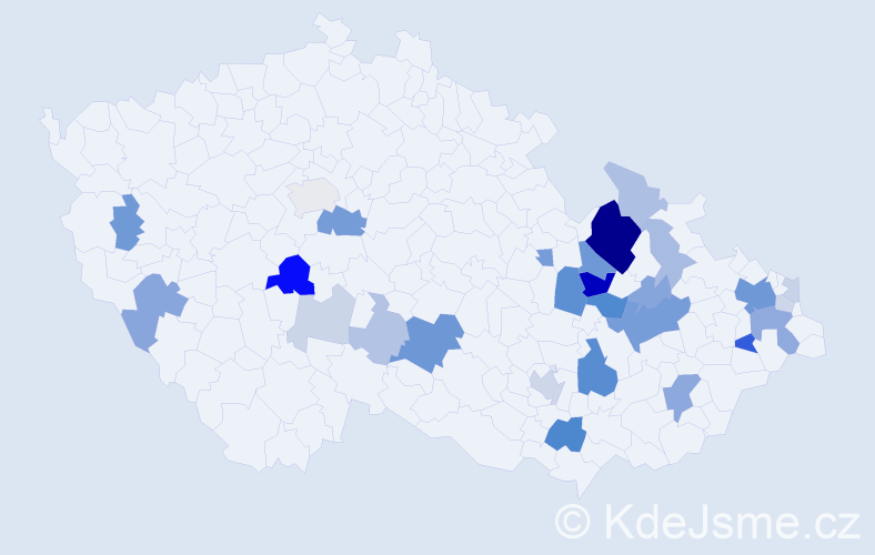 Příjmení: 'Rašnerová', počet výskytů 81 v celé ČR