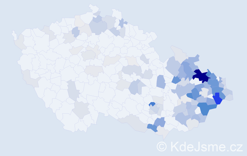 Příjmení: 'Kalusová', počet výskytů 400 v celé ČR