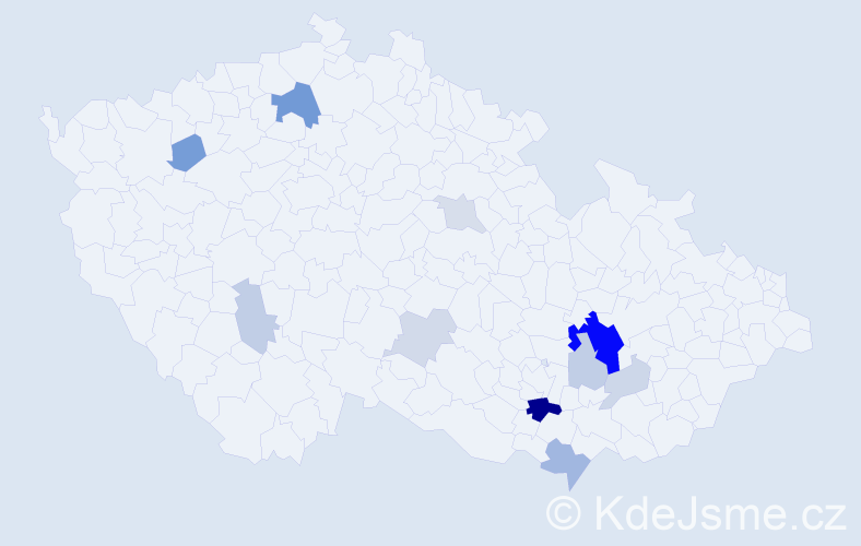 Příjmení: 'Iránek', počet výskytů 31 v celé ČR