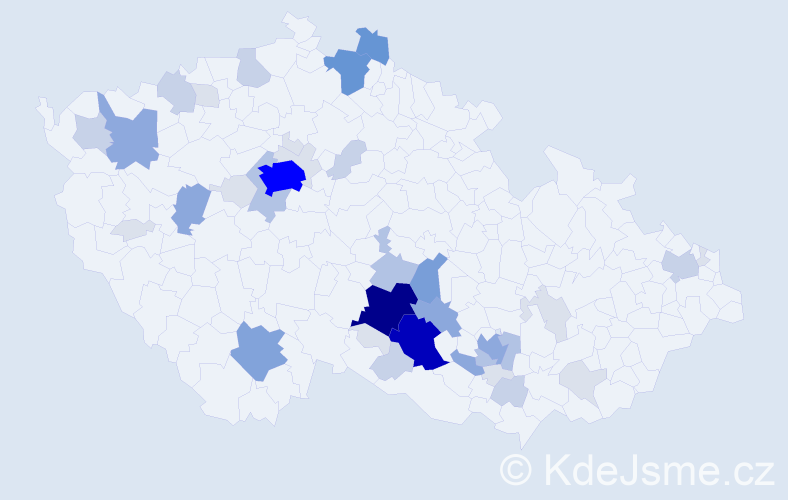Příjmení: 'Partl', počet výskytů 152 v celé ČR