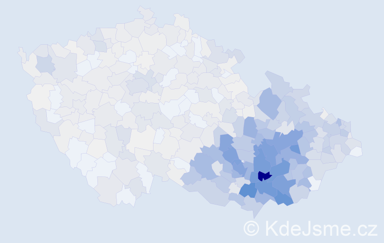 Příjmení: 'Hanák', počet výskytů 3595 v celé ČR