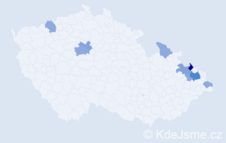 Příjmení: 'Janta', počet výskytů 21 v celé ČR