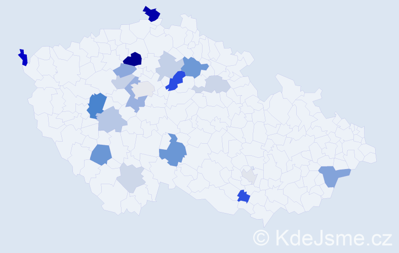 Příjmení: 'Mäsiar', počet výskytů 36 v celé ČR