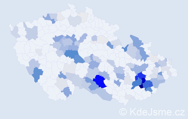 Příjmení: 'Bartíková', počet výskytů 394 v celé ČR