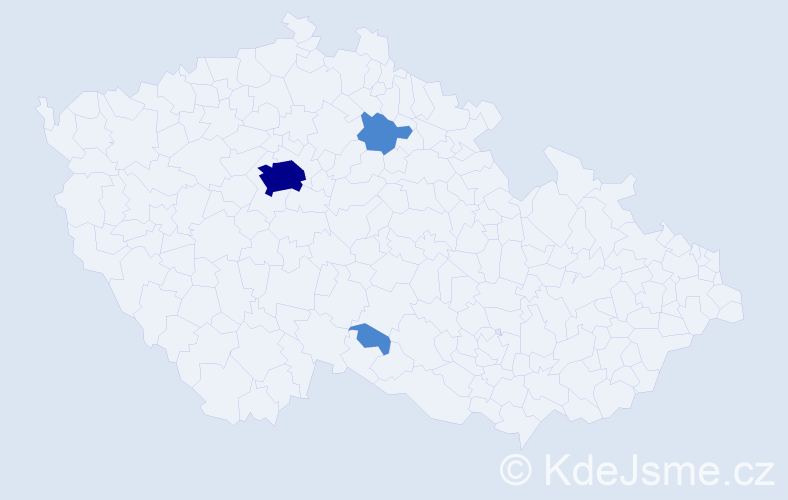 Příjmení: 'Levdar', počet výskytů 5 v celé ČR