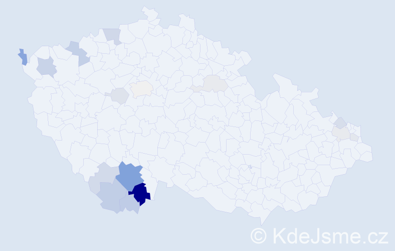 Příjmení: 'Kollar', počet výskytů 44 v celé ČR