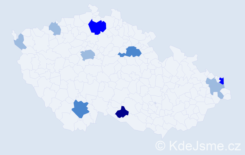 Příjmení: 'Fendek', počet výskytů 21 v celé ČR