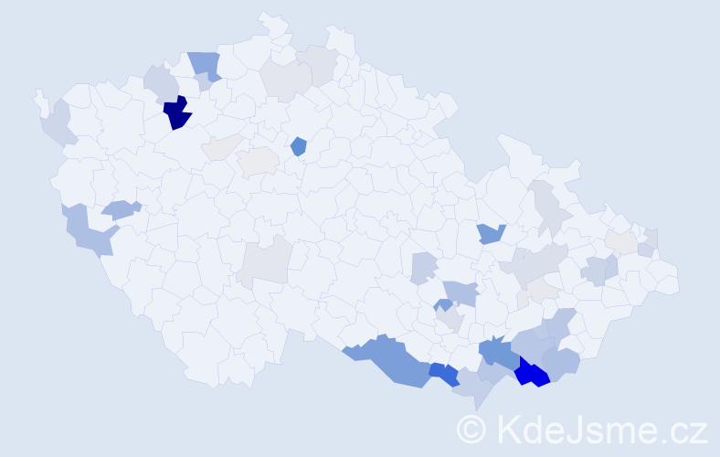 Příjmení: 'Malár', počet výskytů 152 v celé ČR