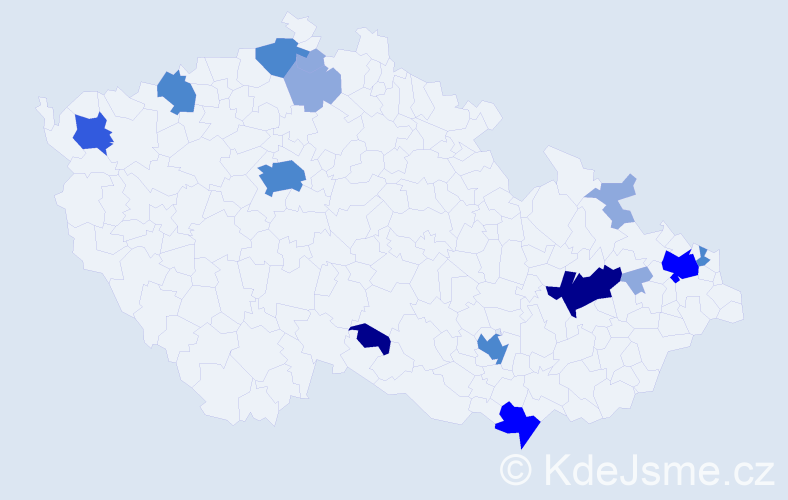 Příjmení: 'Líčková', počet výskytů 35 v celé ČR
