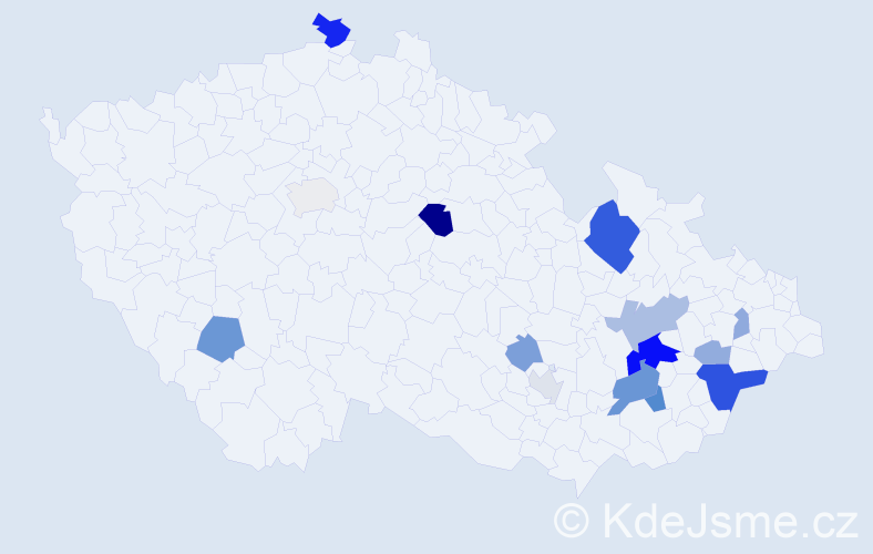 Příjmení: 'Calabová', počet výskytů 37 v celé ČR