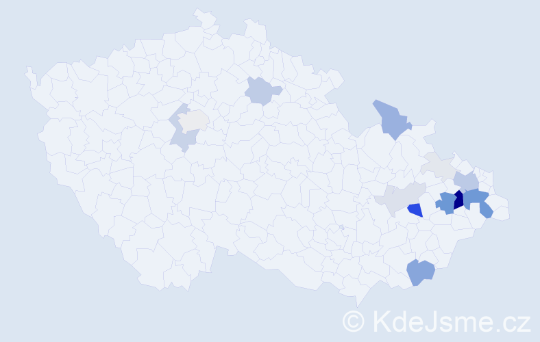 Příjmení: 'Velart', počet výskytů 69 v celé ČR