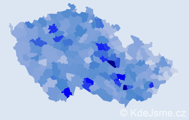 Příjmení: 'Kučerová', počet výskytů 15698 v celé ČR