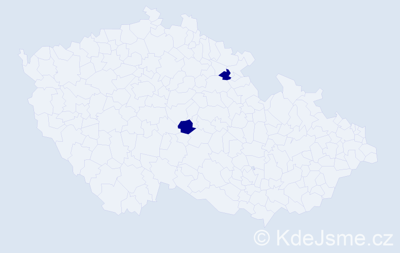 Příjmení: 'Szlovák', počet výskytů 2 v celé ČR