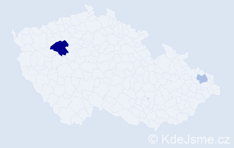 Příjmení: 'Sekunda', počet výskytů 3 v celé ČR