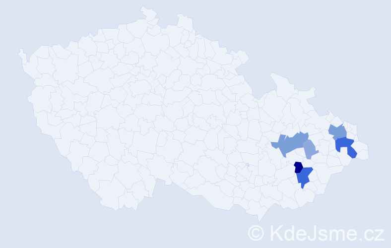 Příjmení: 'Drahotuská', počet výskytů 20 v celé ČR