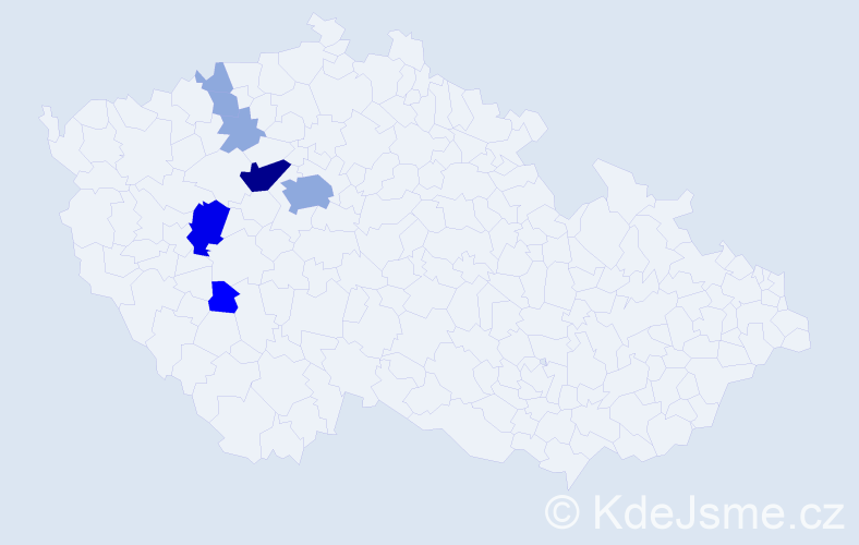 Příjmení: 'Bauš', počet výskytů 19 v celé ČR