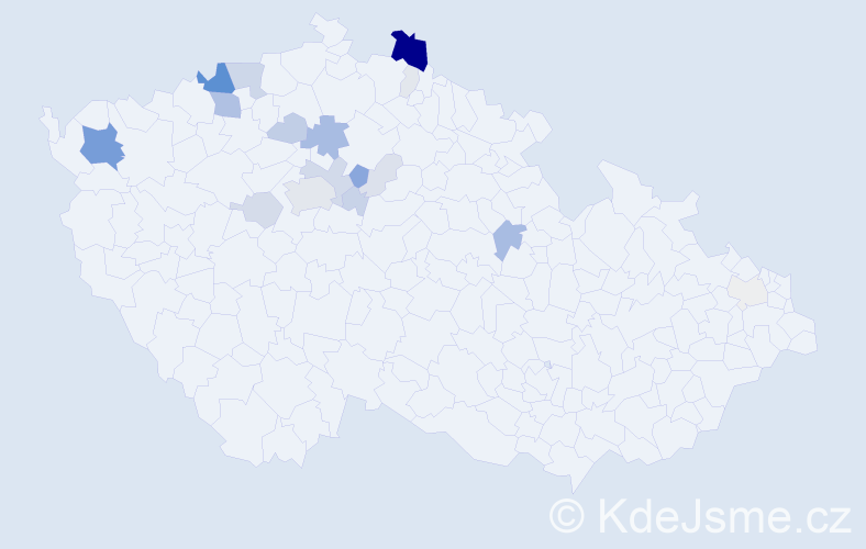 Příjmení: 'Kavurová', počet výskytů 84 v celé ČR