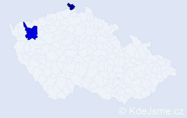 Příjmení: 'Kuster', počet výskytů 3 v celé ČR