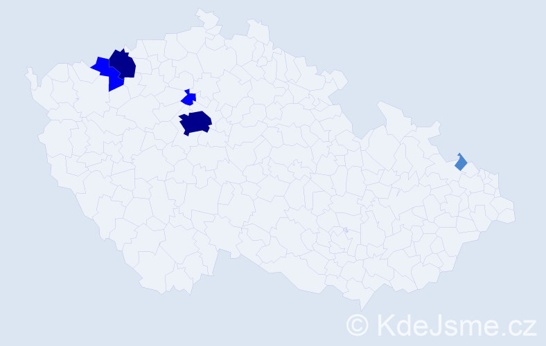 Příjmení: 'Möbius', počet výskytů 11 v celé ČR