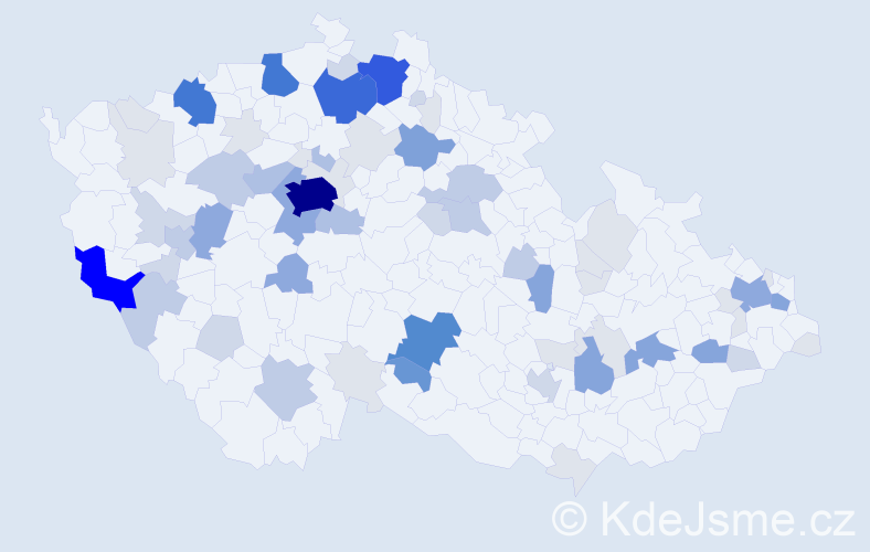 Příjmení: 'Pittner', počet výskytů 280 v celé ČR