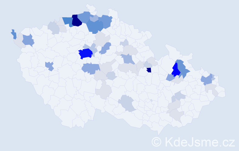 Příjmení: 'Turták', počet výskytů 223 v celé ČR