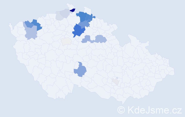 Příjmení: 'Bitmanová', počet výskytů 52 v celé ČR