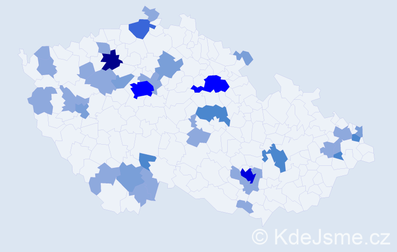 Příjmení: 'Spišáková', počet výskytů 74 v celé ČR
