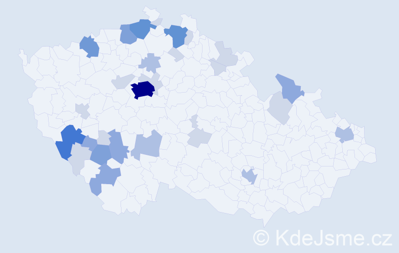 Příjmení: 'Kaisrová', počet výskytů 80 v celé ČR