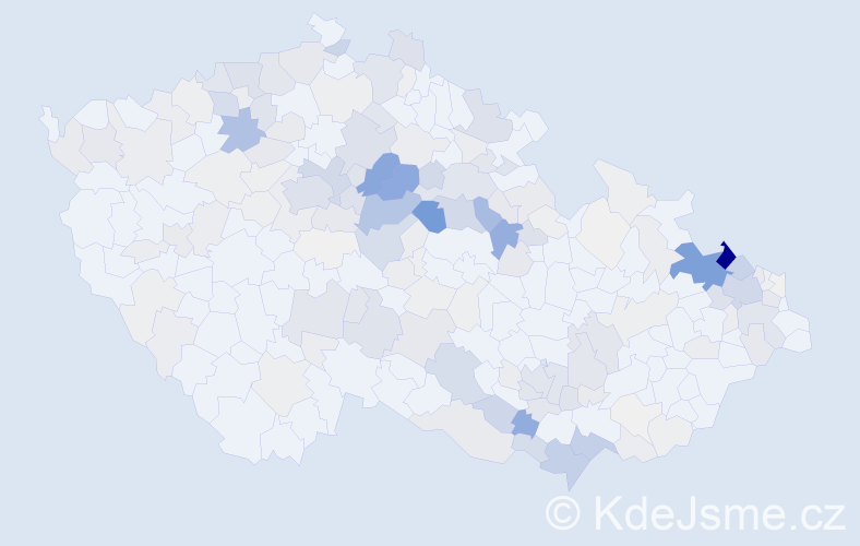 Příjmení: 'Kurka', počet výskytů 938 v celé ČR