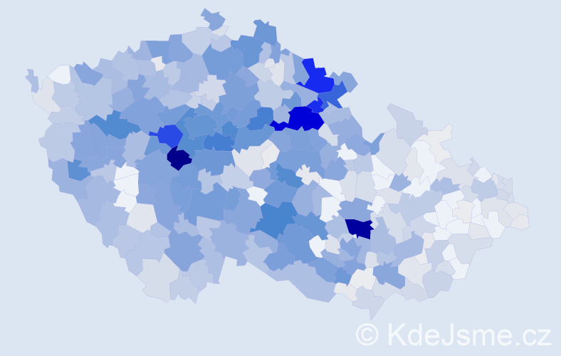 Příjmení: 'Souček', počet výskytů 3744 v celé ČR