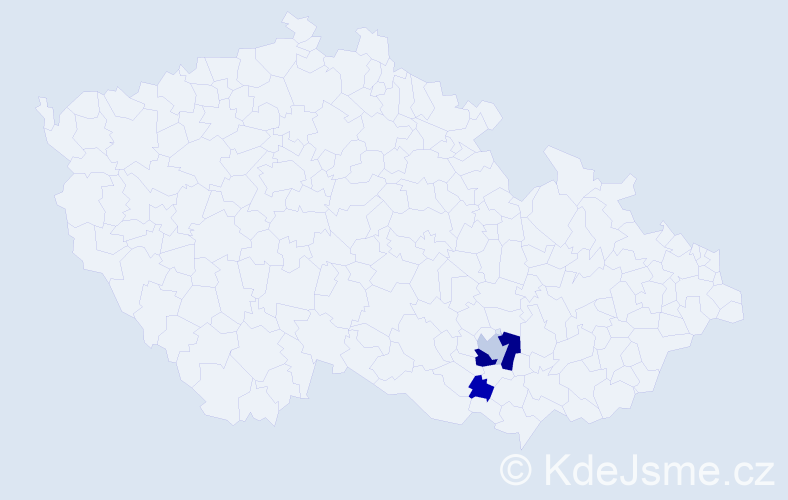 Příjmení: 'Fabin', počet výskytů 8 v celé ČR