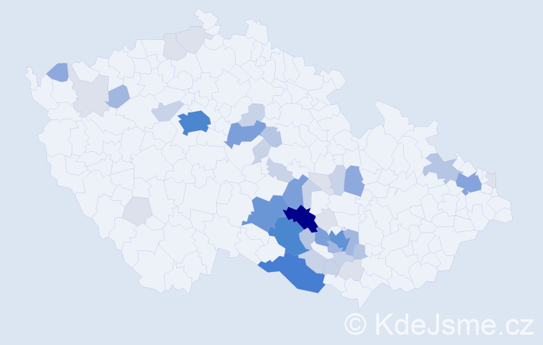 Příjmení: 'Kejda', počet výskytů 164 v celé ČR