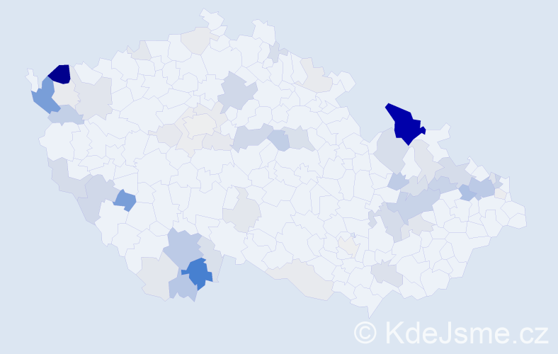 Příjmení: 'Salvová', počet výskytů 176 v celé ČR