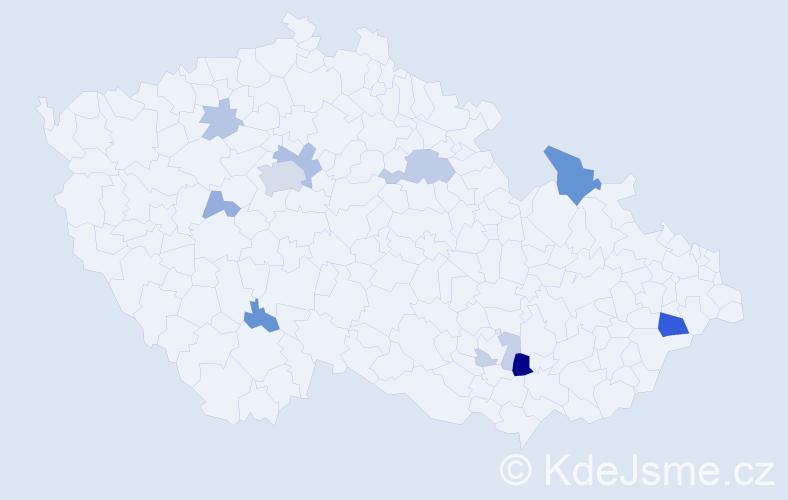 Příjmení: 'Lázníčková', počet výskytů 26 v celé ČR