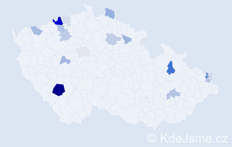 Příjmení: 'Demetr', počet výskytů 42 v celé ČR