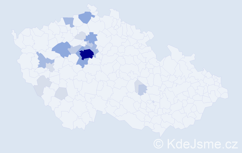 Příjmení: 'Haramulová', počet výskytů 56 v celé ČR