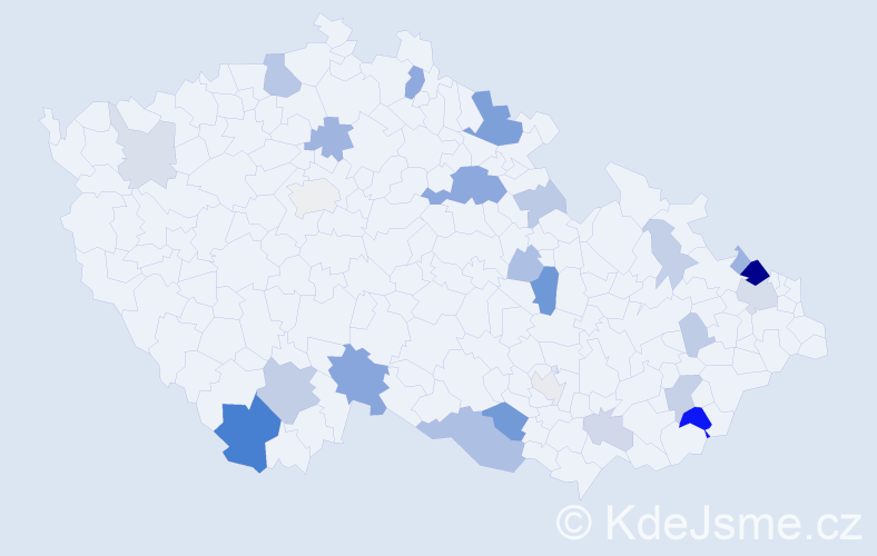 Příjmení: 'Meislová', počet výskytů 68 v celé ČR