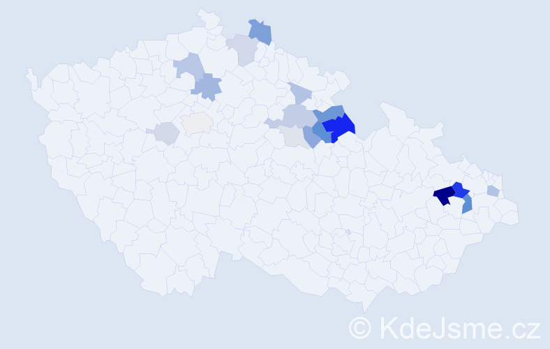 Příjmení: 'Podstavková', počet výskytů 46 v celé ČR