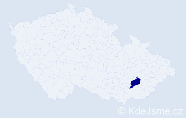 Příjmení: 'Kómar', počet výskytů 1 v celé ČR