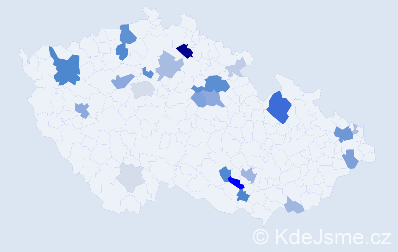 Příjmení: 'Szalay', počet výskytů 80 v celé ČR
