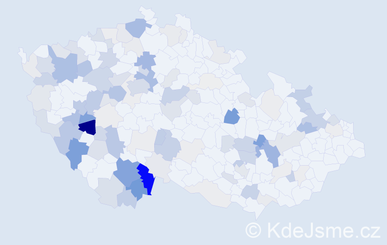 Příjmení: 'Beníšková', počet výskytů 339 v celé ČR