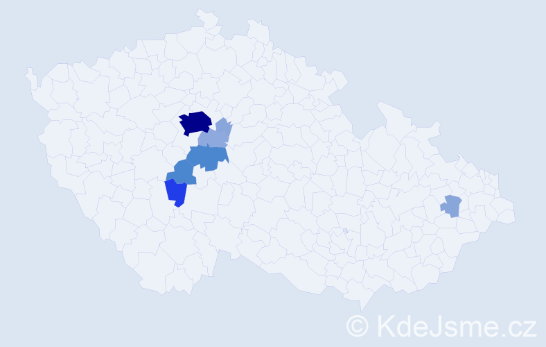 Příjmení: 'Kortánek', počet výskytů 28 v celé ČR