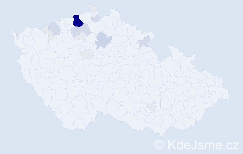 Příjmení: 'Krok', počet výskytů 76 v celé ČR