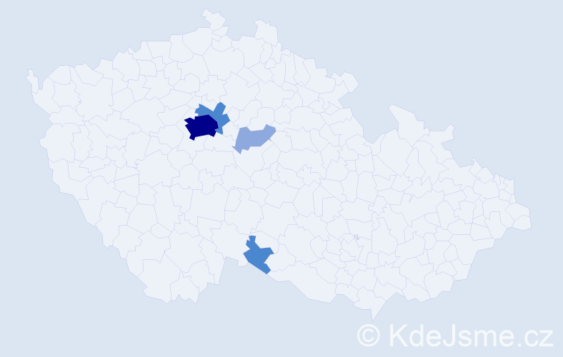Příjmení: 'Neitzelová', počet výskytů 10 v celé ČR
