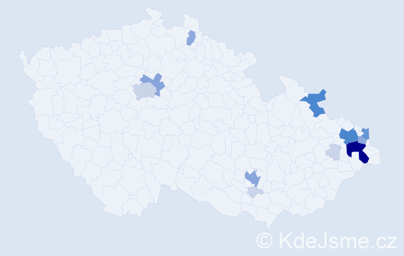 Příjmení: 'Stachovec', počet výskytů 43 v celé ČR