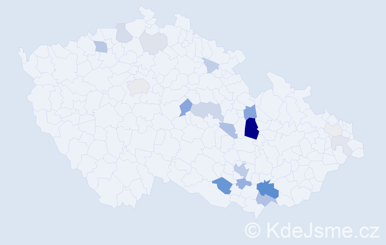 Příjmení: 'Červinek', počet výskytů 56 v celé ČR