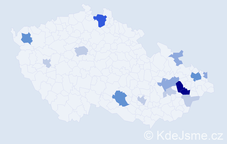 Příjmení: 'Bělocká', počet výskytů 49 v celé ČR